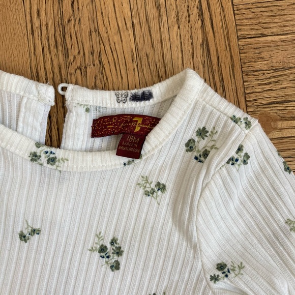 7 for All Mankind Denim Dress with Floral Top 18 months - Picture 4 of 6